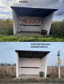 Nagrobki, place, przystanki w wersji przed czyszczeniem oraz po czyszczeniu