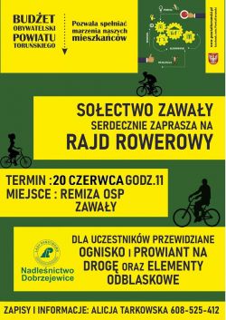 plakat informujący o rajdzie rowerowym