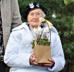 major Kowalewska na spotkaniu w Łęgu Osieku