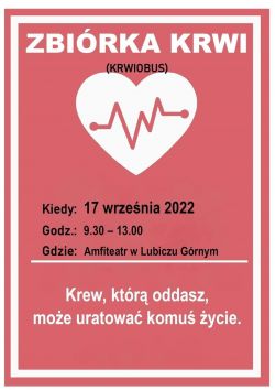 Zbiorka krwi plakat