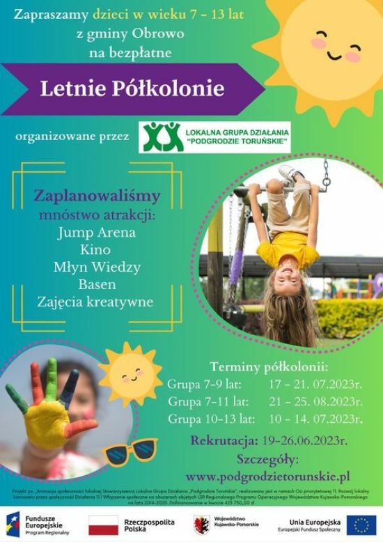 Półkoloniach w Gminie Obrowo z LGD "Podgrodzie Toruńskie"