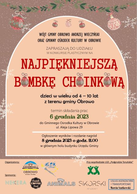 Konkurs plastyczny Najpiękniejsza Bombka Choinkowa