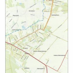 Mapka Szembekowo- trasa wykonawcy zamiast autobusu linii nr 123 zaznaczona kolorem pomarańczowym