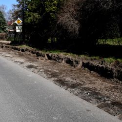 Budowa chodnika Dobrzejewice - Zawały