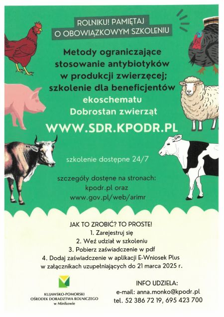 Szkolenie Metody ograniczające stosowanie antybiotyków w produkcji zwierzęcej