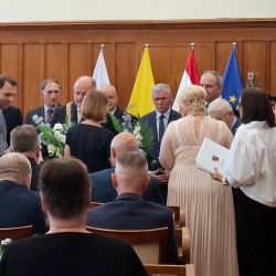Uhonorowanie Wójta Gminy Obrowo Andrzeja Wieczyńskiego za 35 lat nieprzerwanej służby w samorządzie terytorialnym