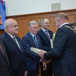 Uhonorowanie Wójta Gminy Obrowo Andrzeja Wieczyńskiego za 35 lat nieprzerwanej służby w samorządzie terytorialnym