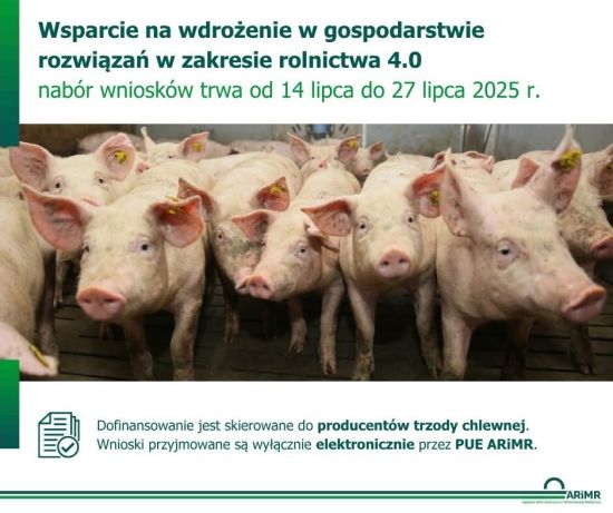 Wsparcie na wdrożenie w gospodarstwie rozwiązań w zakresie rolnictwa 4.0