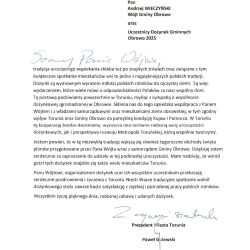 List gratulacyjny i podziękowanie