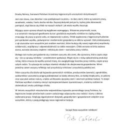 List gratulacyjny i podziękowanie