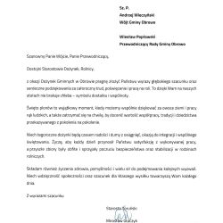 List gratulacyjny i podziękowanie