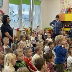 Spotkanie z myśliwymi z Koła Łowieckiego „Zlot" z Torunia w Przedszkolu Samorządowym w Osieku nad Wisłą