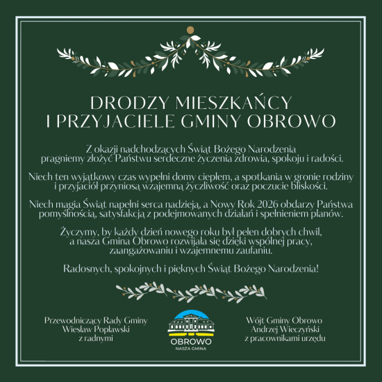 Życzenia z okazji Świąt Bożego Narodzenia