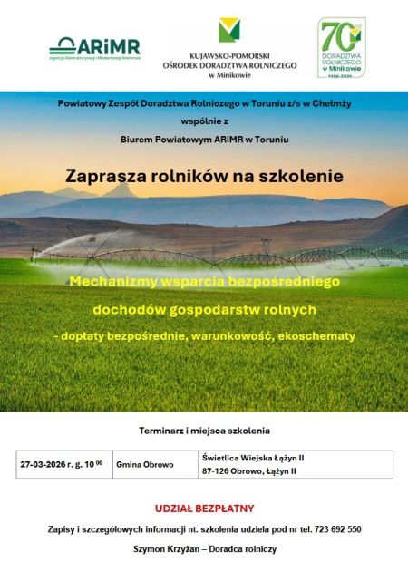 Szkolenie dla rolników – kampania dopłat bezpośrednich