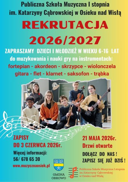 Publiczna Szkoła Muzyczna I stopnia ogłasza nabór kandydatów