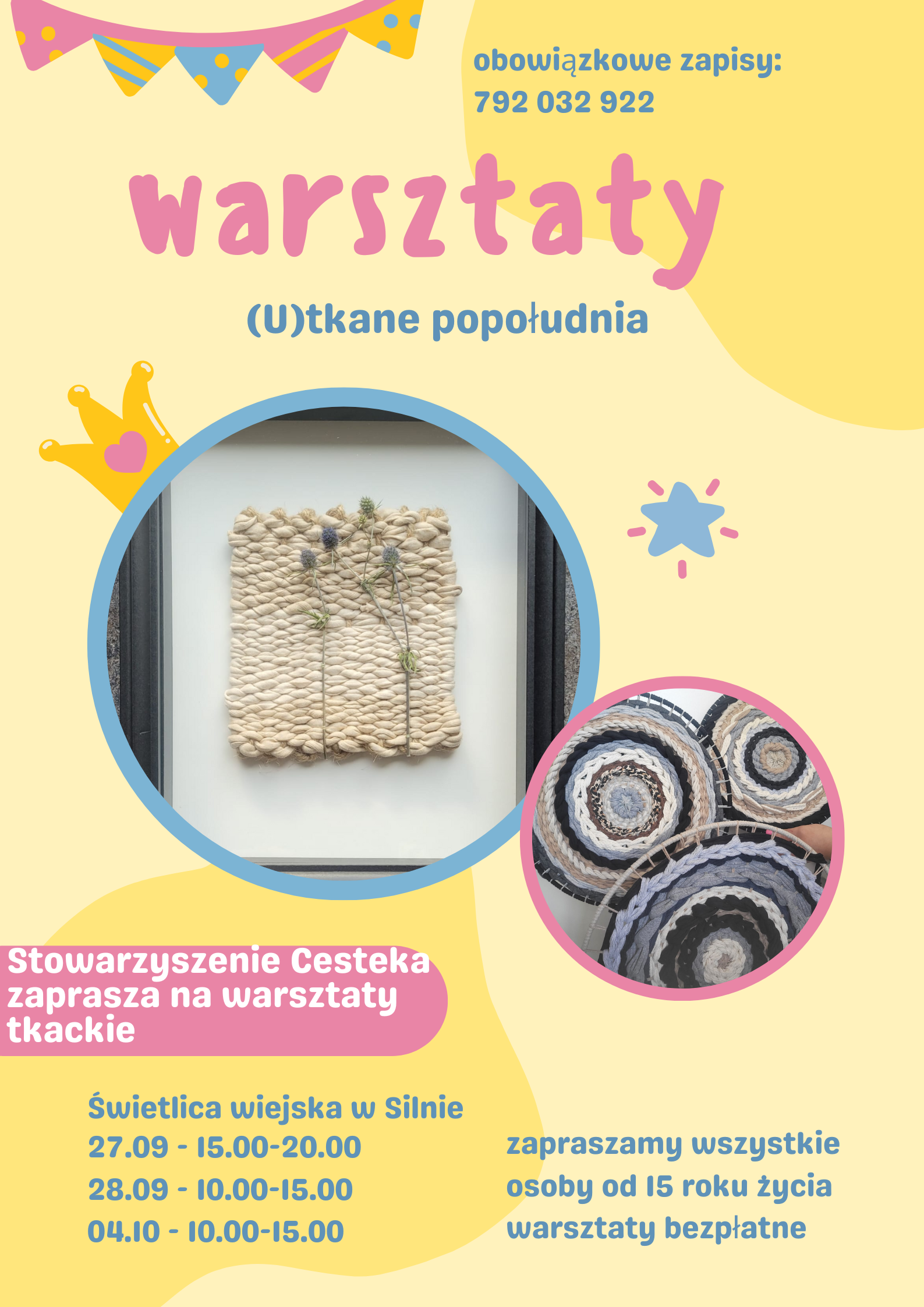 Bezpłatne warsztaty tkania na krosnach