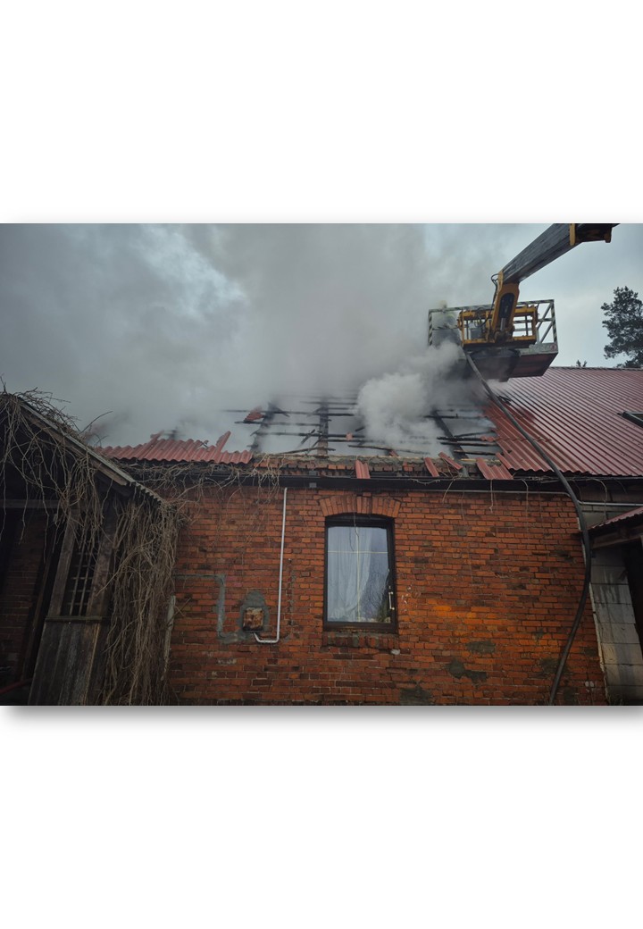 Pożar budynku mieszkalnego w gminie Obrowo
