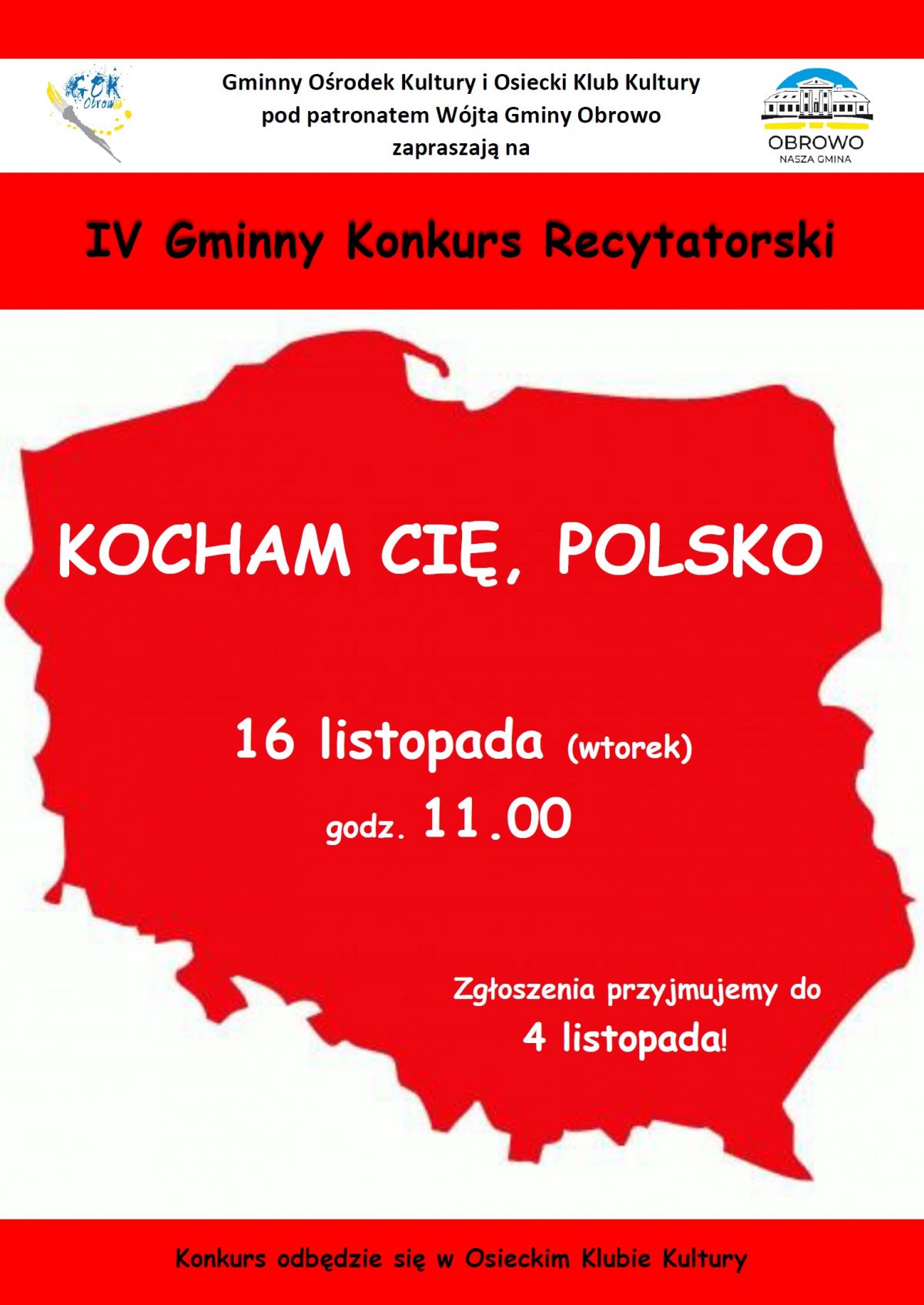 IV Gminny Konkurs Recytatorski "Kocham Cię, Polsko"